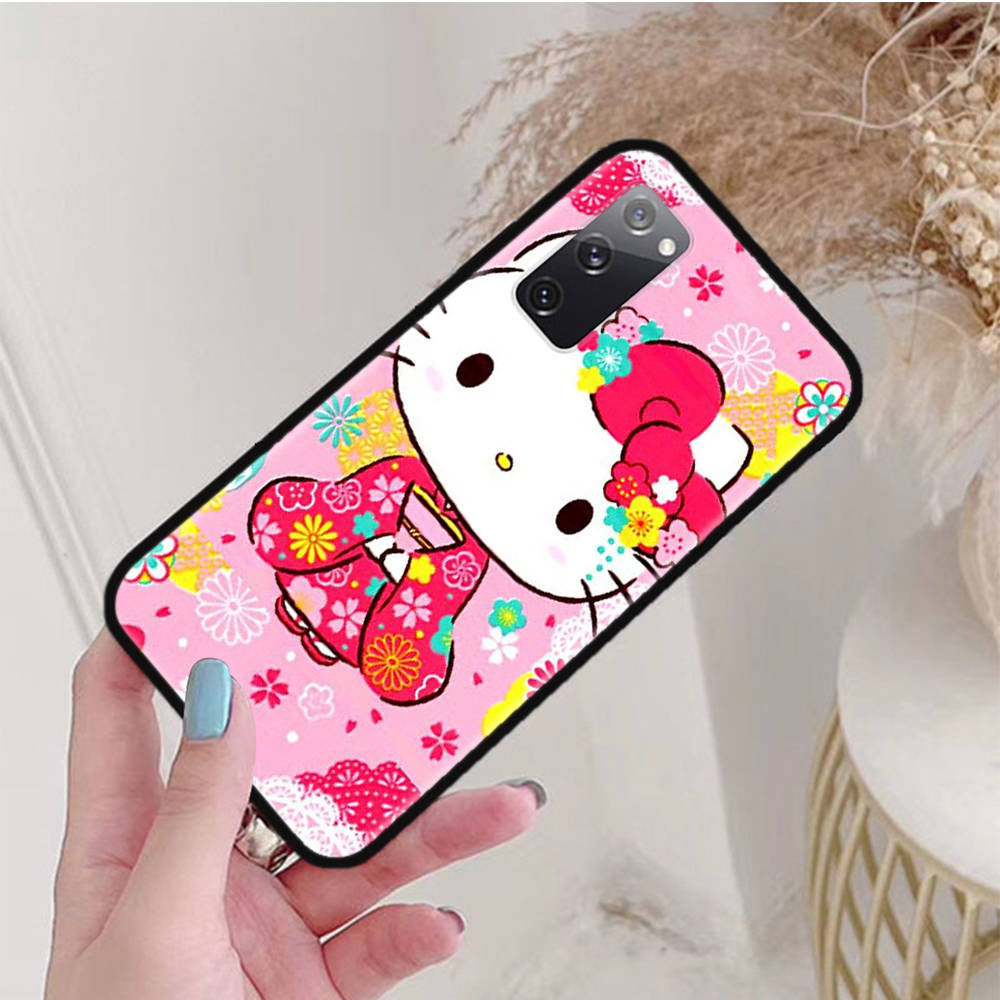Черный чехол для OPPO Reno 8 6 5 4 Pro Plus Find X3 A17 A3 A31 A38 A40 A53 A54 A55 A74 A76 A78 A77 A80 A94 A95 A96 Lite L-19 Hello Kitty