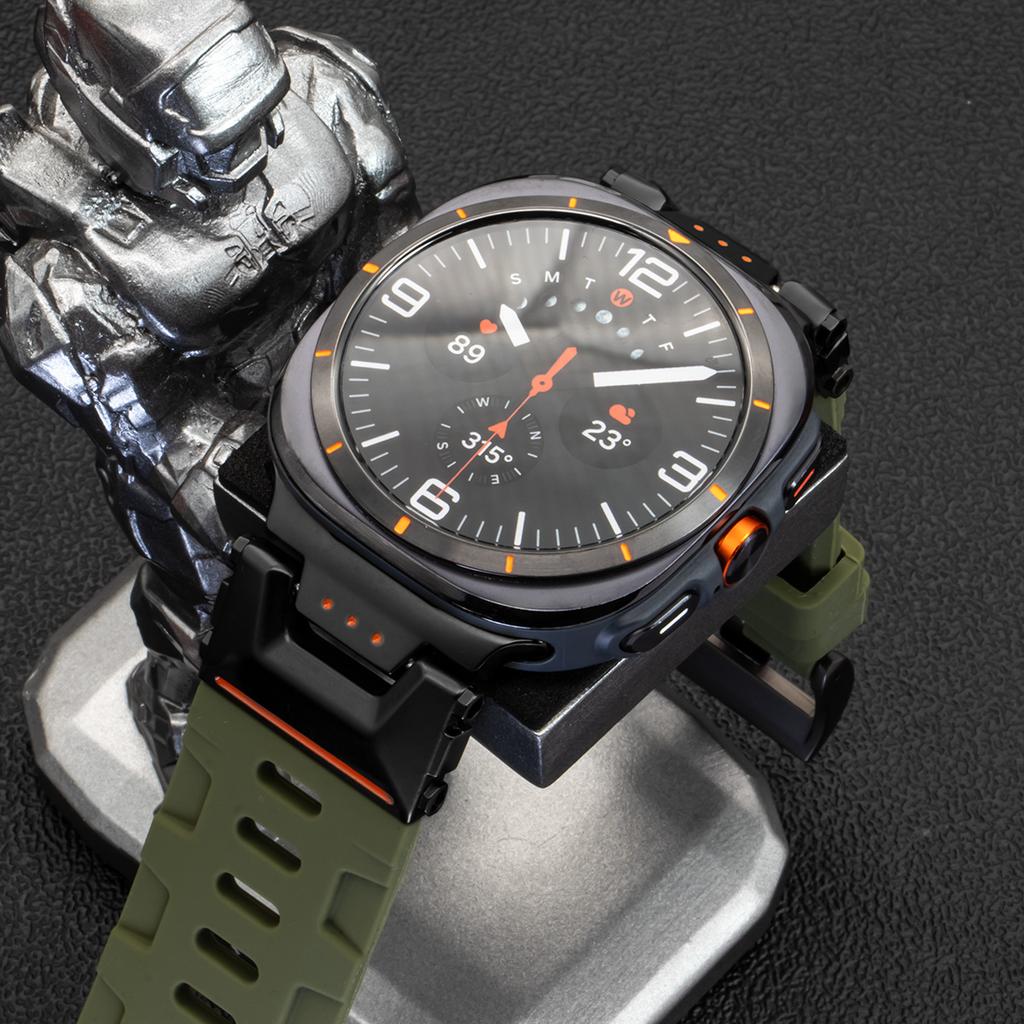 Мягкий силиконовый ремешок-петля для Samsung Galaxy Watch Ultra 47 мм, роскошный мужской спортивный ремешок Galaxy Ultra 2025, браслет с изогнутым концом без зазора