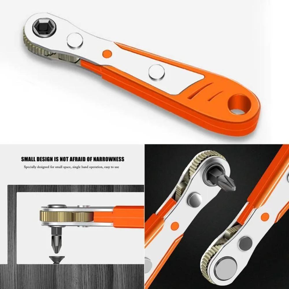 Metal Ratchet Screwdriver 36-Tooth Portable Ratchet Wrench User Friendly Hand Tools High-Strength Ratchet Screwdriver For