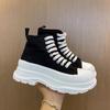 New Platform Canvas Shoes Women's Elevator Shoes Fashion High-top Casual Shoes Couple Shoes