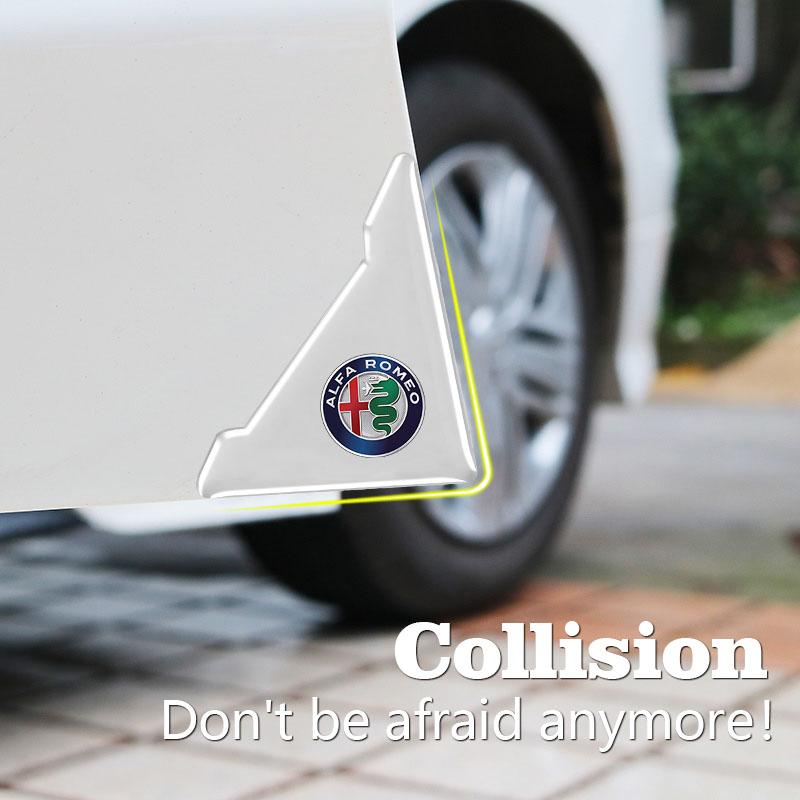 GLSRA1 4Pcs Car Door Protection Sticker Dash-proof Buffer Adhesive For Alfa Romeo Giulia Stelvio Giulietta 156 159 147 Mito Tonale Brer