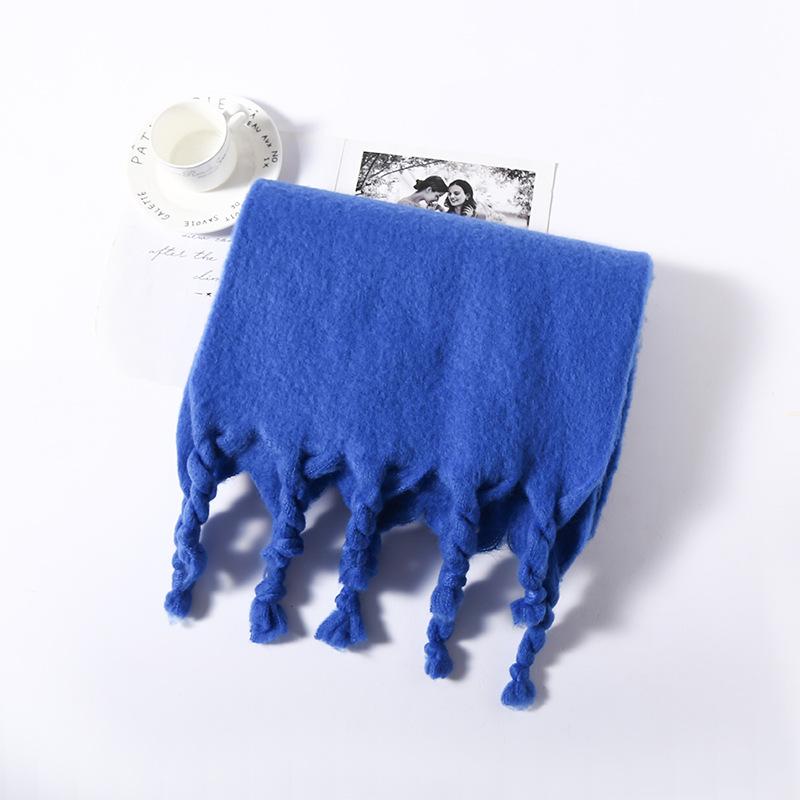 Spring, Autumn and Winter New Solid Color Knotted Beard Scarf Versatile Outer Warm Scarf Shawl