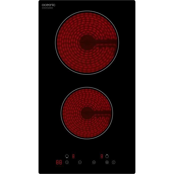OCEANIC Glass Ceramic Hob - 2 Burners - 2900W - Sensitive Controls