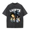 Hot Sale Lauryn Hill Classic Poster Print Retro Washed TShirt Men Women Cotton Harajuku YK Style Summer Tee Oversized New Top