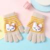 1Pairs Cute Cartoon Rabbit Bear Winter Warm Kids Gloves Kindergarten Boys Girls Five Finger Knitted Gloves for 3 To 6 Years