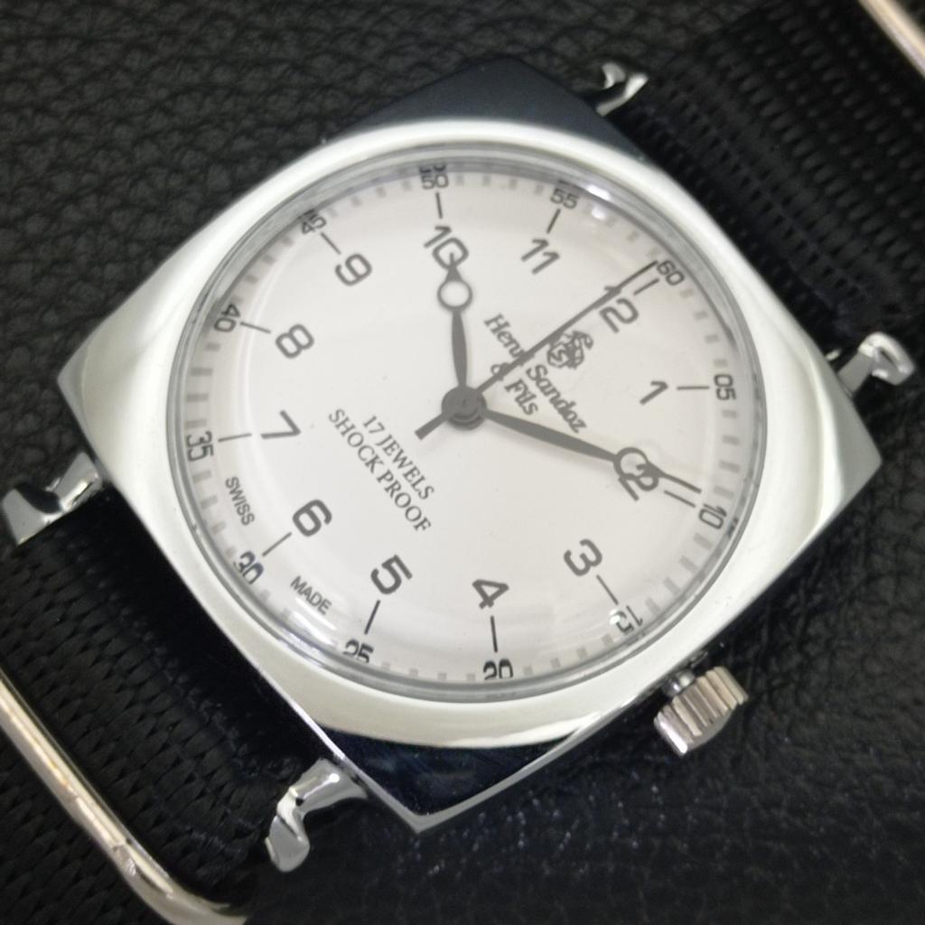 ВОССТАНОВЛЕННЫЕ ШВЕЙЦАРСКИЕ МУЖСКИЕ ЧАСЫ HENRI SANDOZ & FILS С БЕЛЫМ ЦИФЕРБЛАТОМ a431833-2 R108-a431833