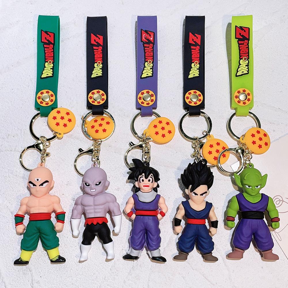 Anime Keychain PVC Cartoon Cartoon Figure Trunks Son Goku Piccolo Buu Vegeta Figures Key Chain Keyring Bag Decor