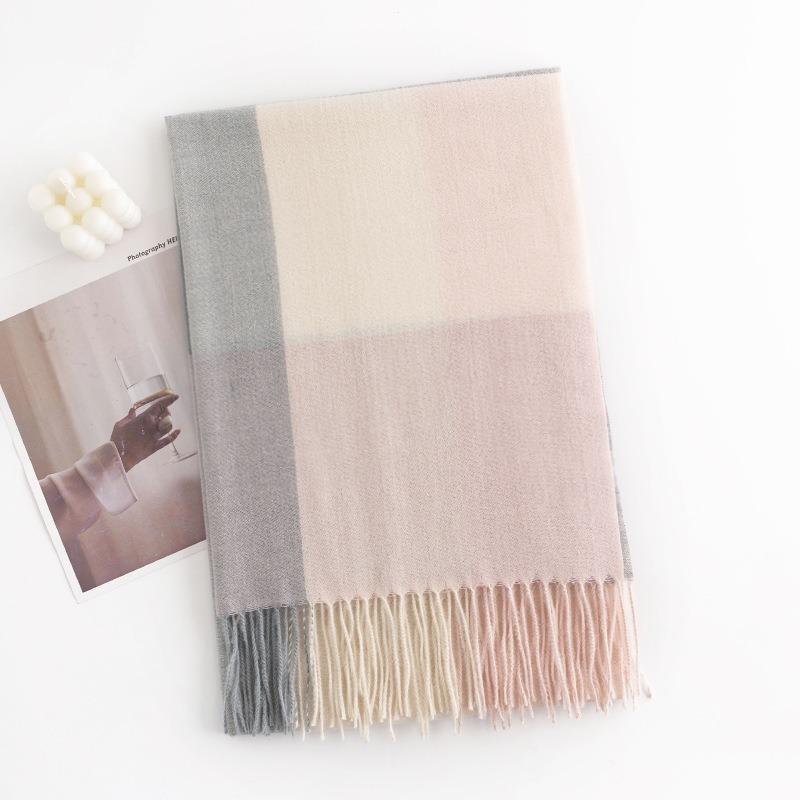 Imitation Cashmere Scarf Female Elegance Temperament Scarf Fresh and Sweet Shawl Warm and Cold Scarf