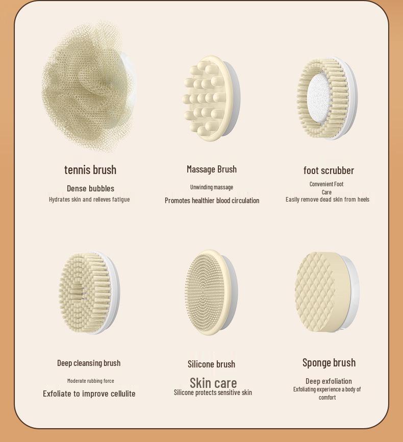 Электрическая отшелушивающая щетка для тела с длинной ручкой для скрабирования спины и массажа