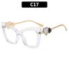 New European and American fashion cat eye high-end sunglasses street shooting versatile plain face personalized sunglasses trendy brand glasses