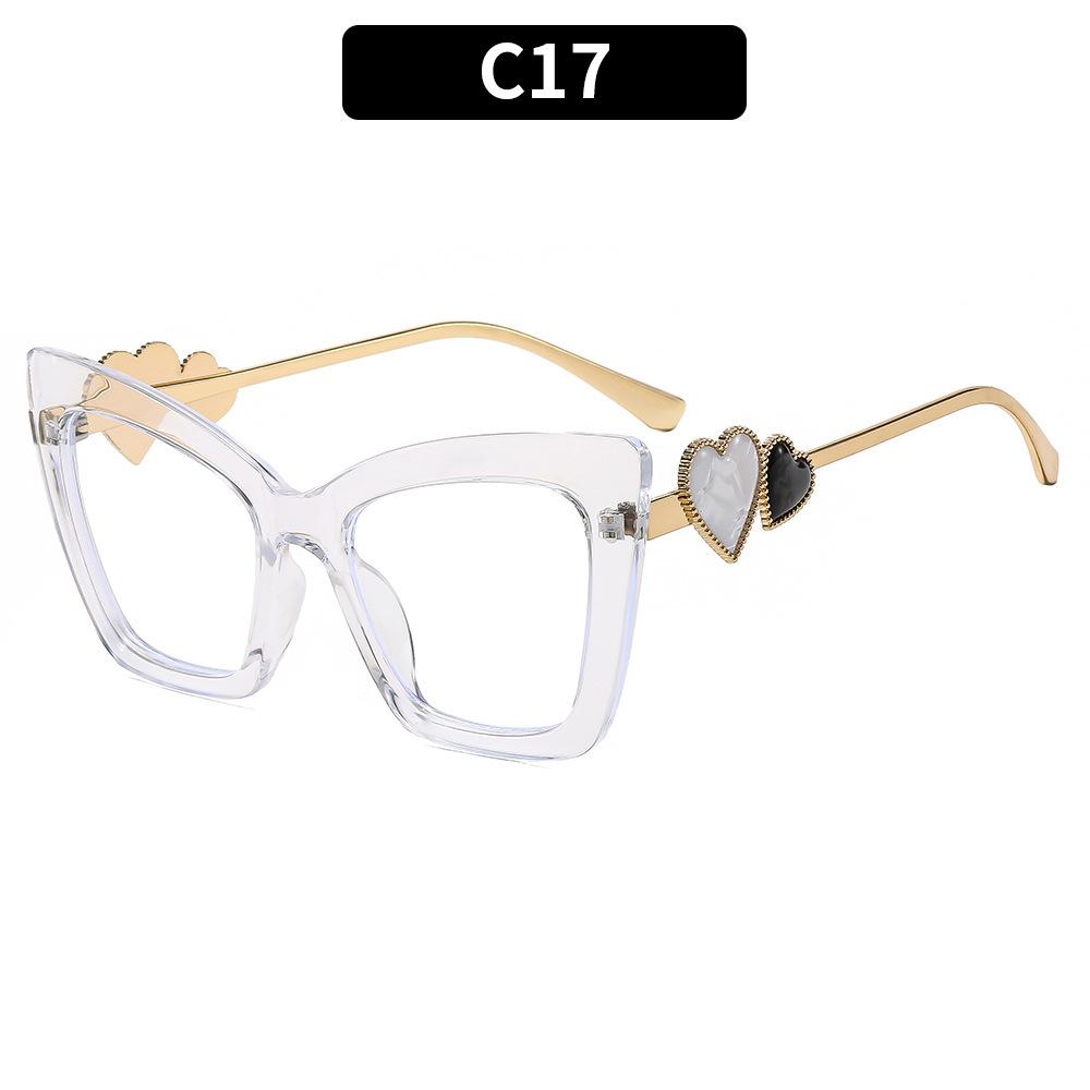 New European and American fashion cat eye high-end sunglasses street shooting versatile plain face personalized sunglasses trendy brand glasses