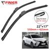 2PCS Wiper Blades For Toyota Yaris 2012-2022 22" 17" Fit Front Windshield Windscreen Window Brushes Cutter Accessories 2017 2018 2019 2020 2021 2022