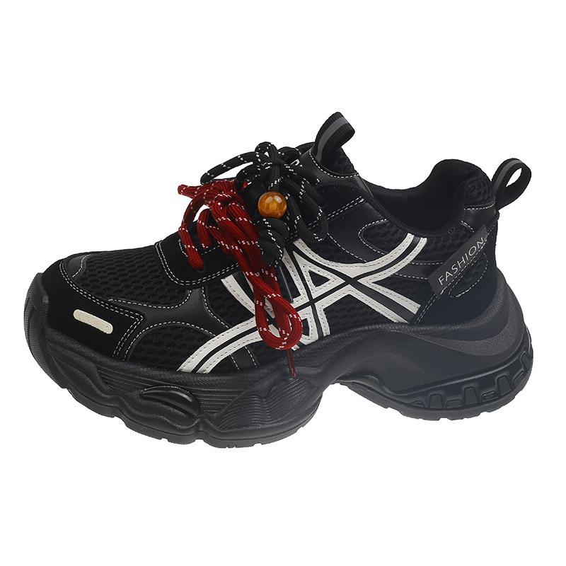 Thick-soled heightening dad shoes women's autumn new versatile, lightweight and breathable mesh running casual sports shoes