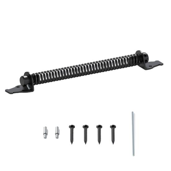 Door Hinge Latch Self Closing Door Spring Adjustable Tension Outdoor Gate Closer Rust-proof Automatic Fence Door Latch for Wooden Heavy Duty Gates