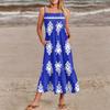 Женское летнее платье в стиле пэчворк на тонких бретельках для пляжного отдыха в винтажном стиле с карманами