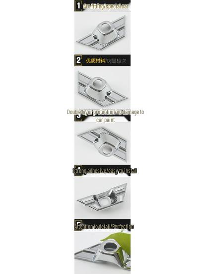 RAV4 Front Camera Decorative Frame: Fits 16 Models, Electroplated Sequin Sticker Car Accessory