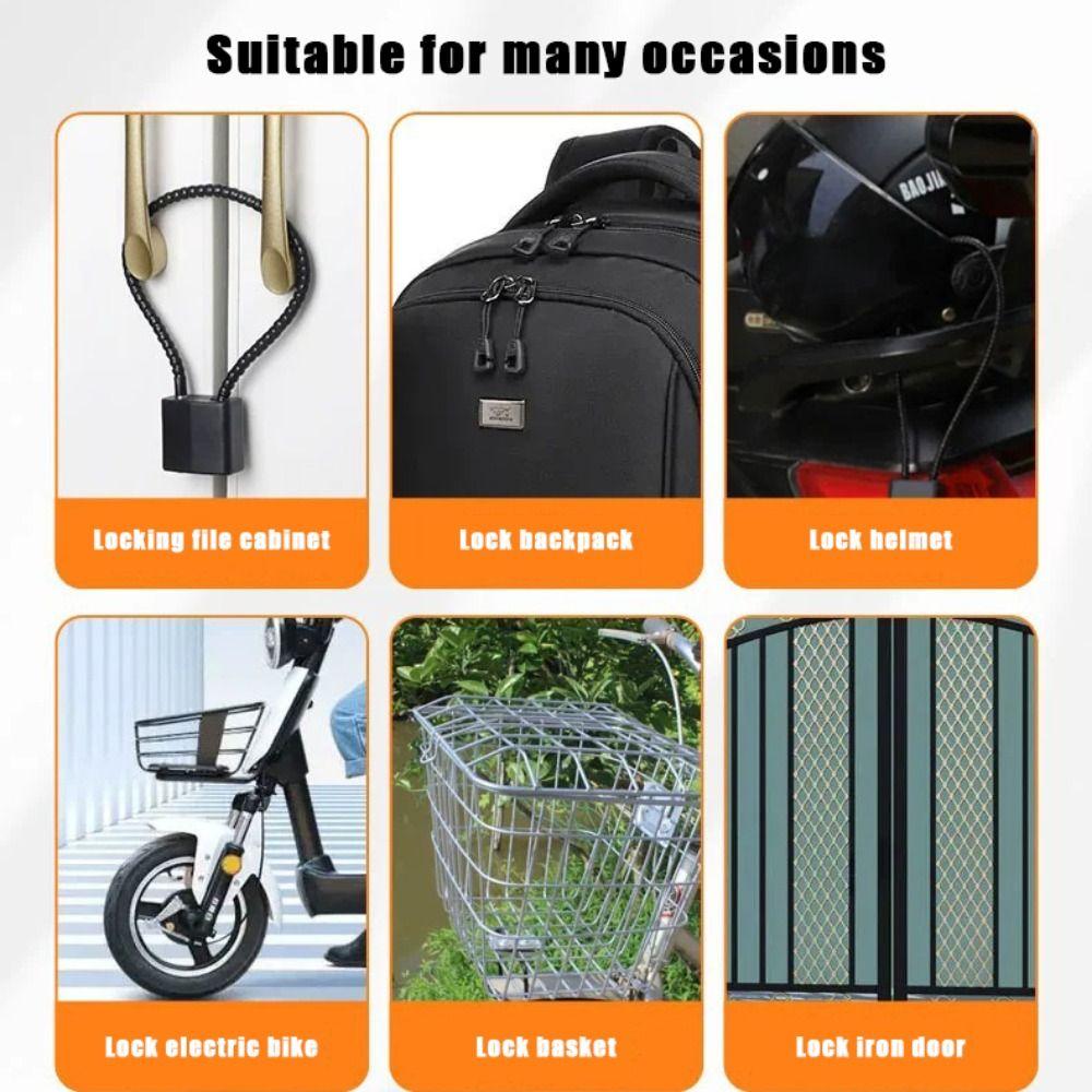 Soft Cable Lock Flexible Suitcase Lock Portable Padlock Backpack