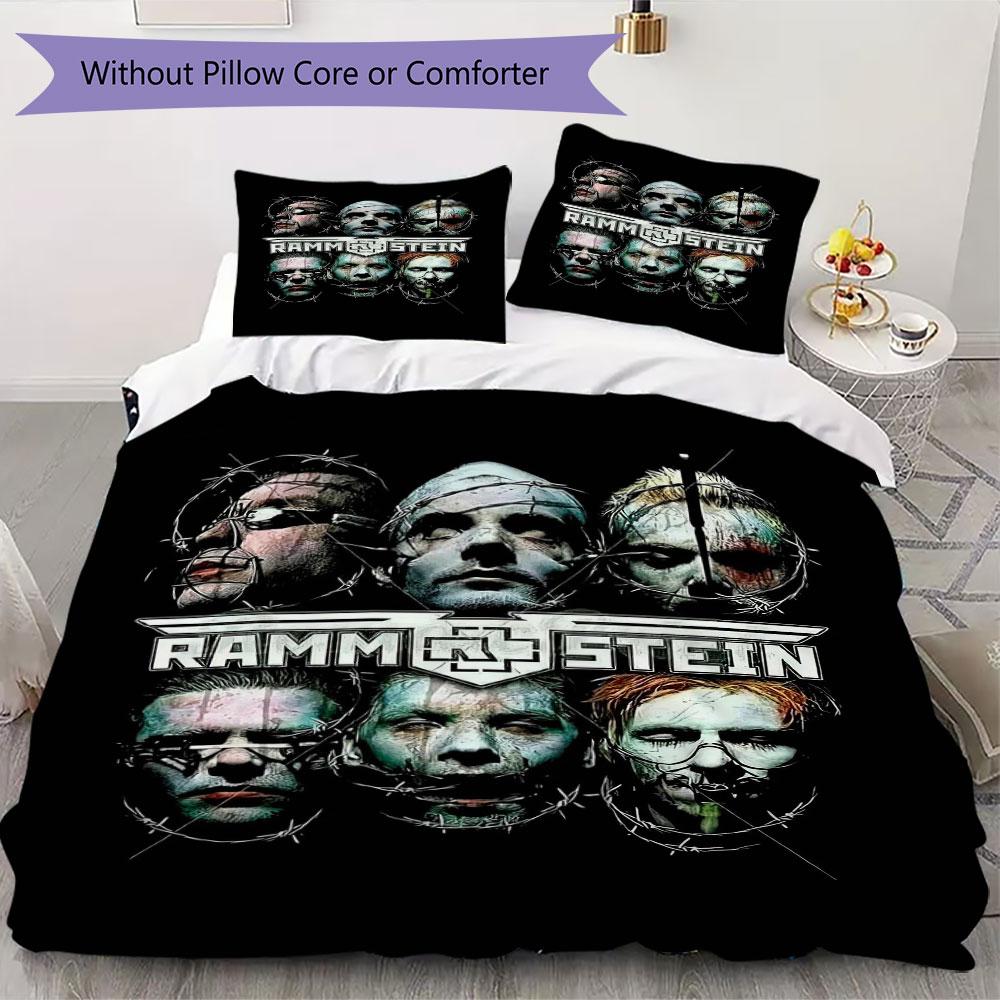 Rammstein Heavy metal band Prints bedding, duvet cover and pillowcases, birthday gift (1 duvet cover + 2 pillowcases, pillow insert not included)JM005