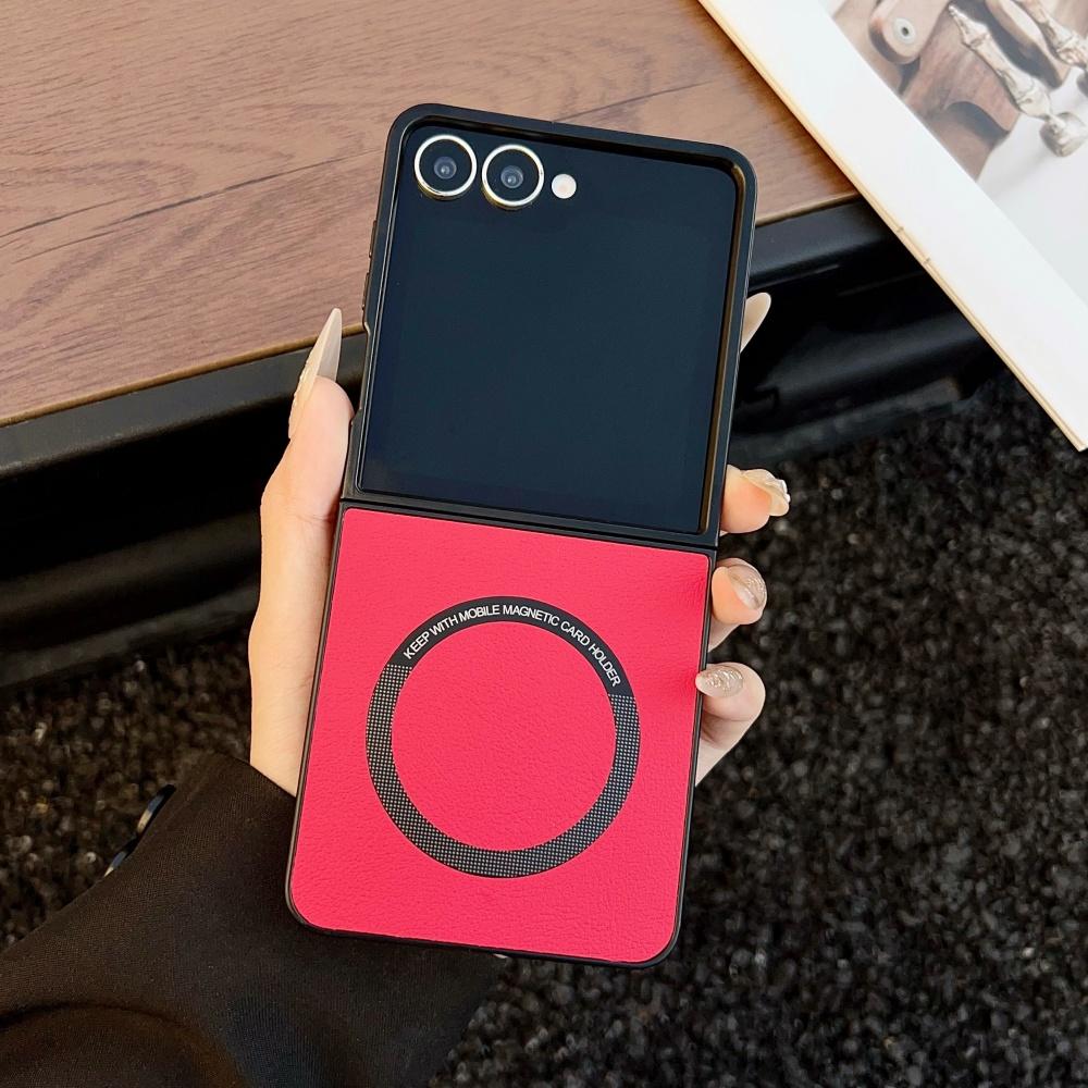 Роскошный Магнитный Матовый Мягкий Кожаный Чехол для Телефона Samsung Galaxy Z Flip 7 6 5 4 3 Для Беспроводной Зарядки Magsafe Защитный Чехол