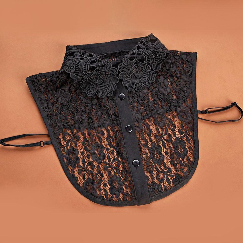 Clothes Accessory Detachable Fake Collar White Black Lace Neckline Adjustable False Collar Women Girls