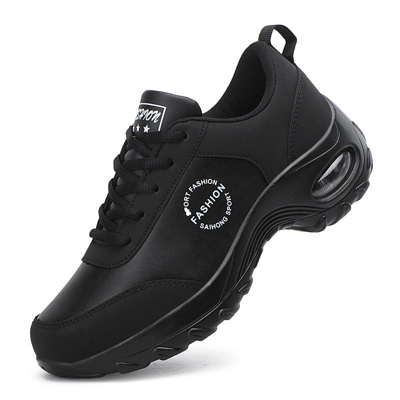 Large Size Women's Leather Sneakers Air Cushion Running Shoes Women's Non-slip Soft-soled Shoes Travel Shoes Dance Shoes