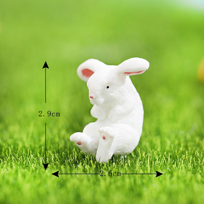 Пасхальный Милый Кролик Зайчик Украшение Миниатюрные Фигурки Морковь Смола Мини Зайчик Ландшафтное Украшение для Пасхальной Вечеринки