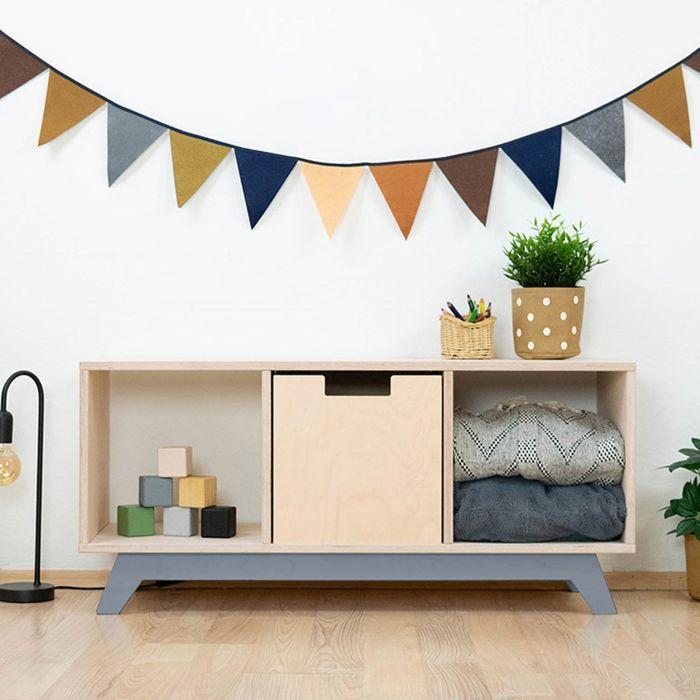 Meuble de rangement NABOSKY gris 1x3