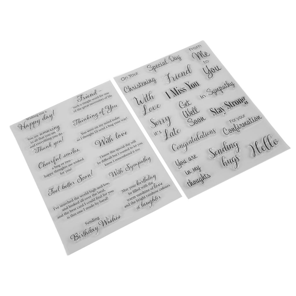 2 шт. Прозрачные штампы Материал Прозрачная печать Внешний вид Изготовление Легкий вес Тиснение Машина