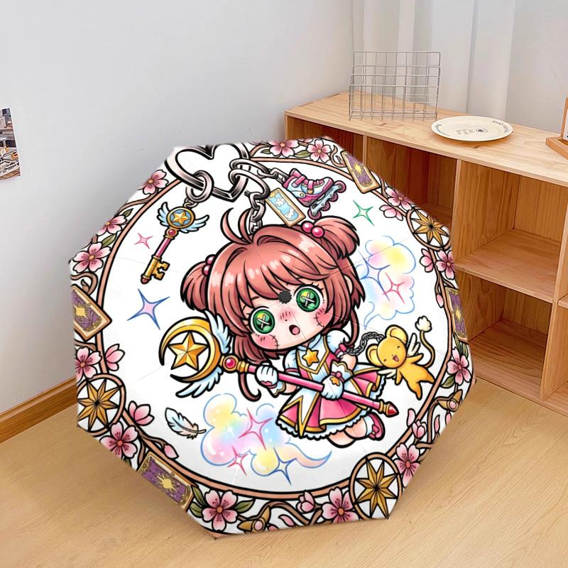 1 шт. Автоматический складной зонт с рисунком Cardcaptor Sakura, 8 спиц, портативный, складной, для путешествий, Рождественский, День рождения, Подарок