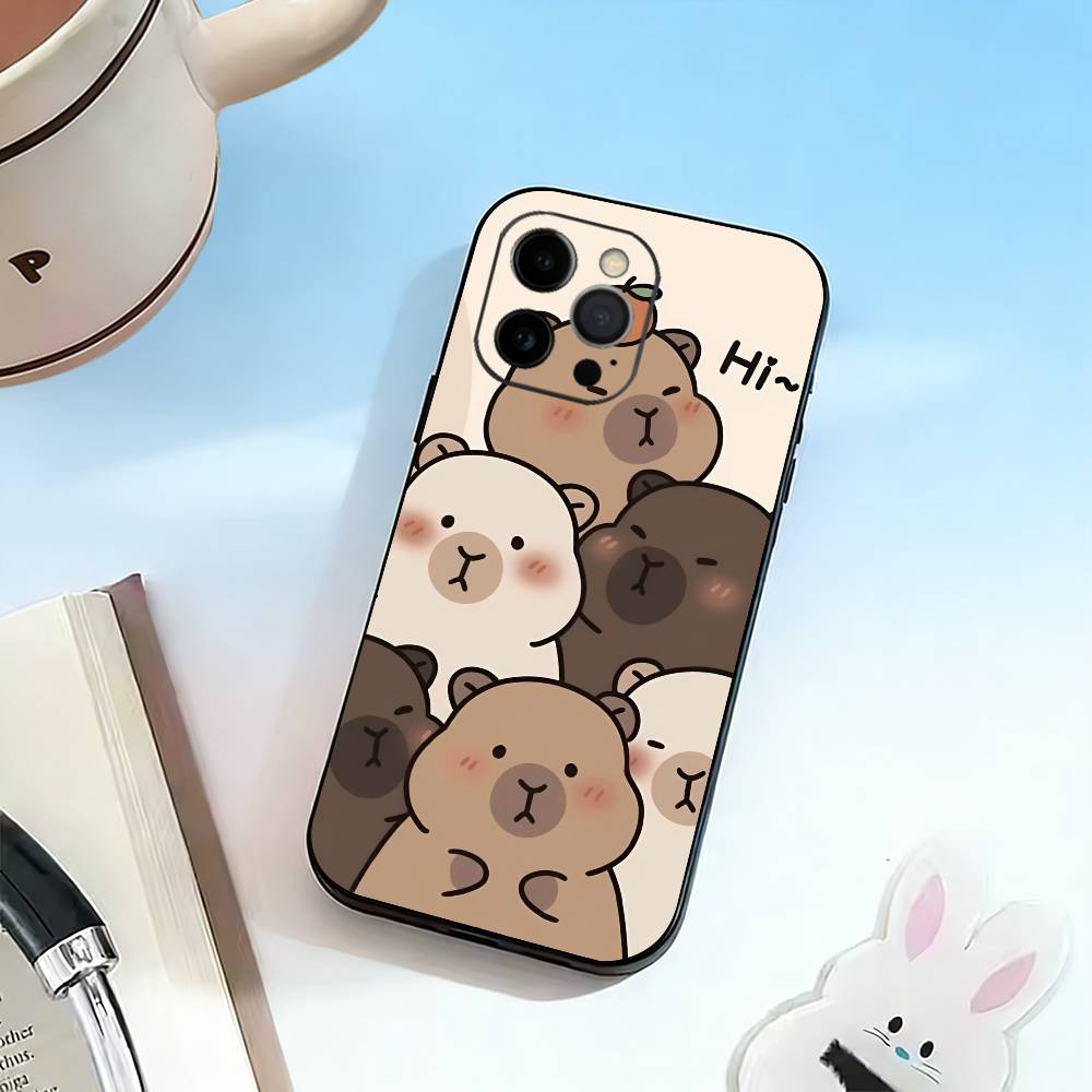 Милый K-Kawaii Капибара Чехол для телефона Силиконовый Мягкий Для IPhone 17 16 15 14 13 12 11 X XR Plus Pro Max Plus