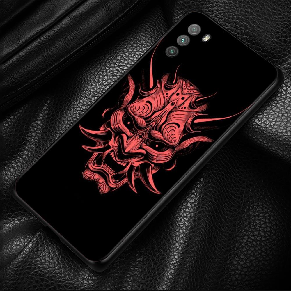 Чехол-маска самурая Они для Xiaomi Poco X3 NFC M3 M4 Pro 4G 5G F3 GT для Mi Civi 11T 10T 10 Pro 5G 11 Note 10 Lite 5G Shell