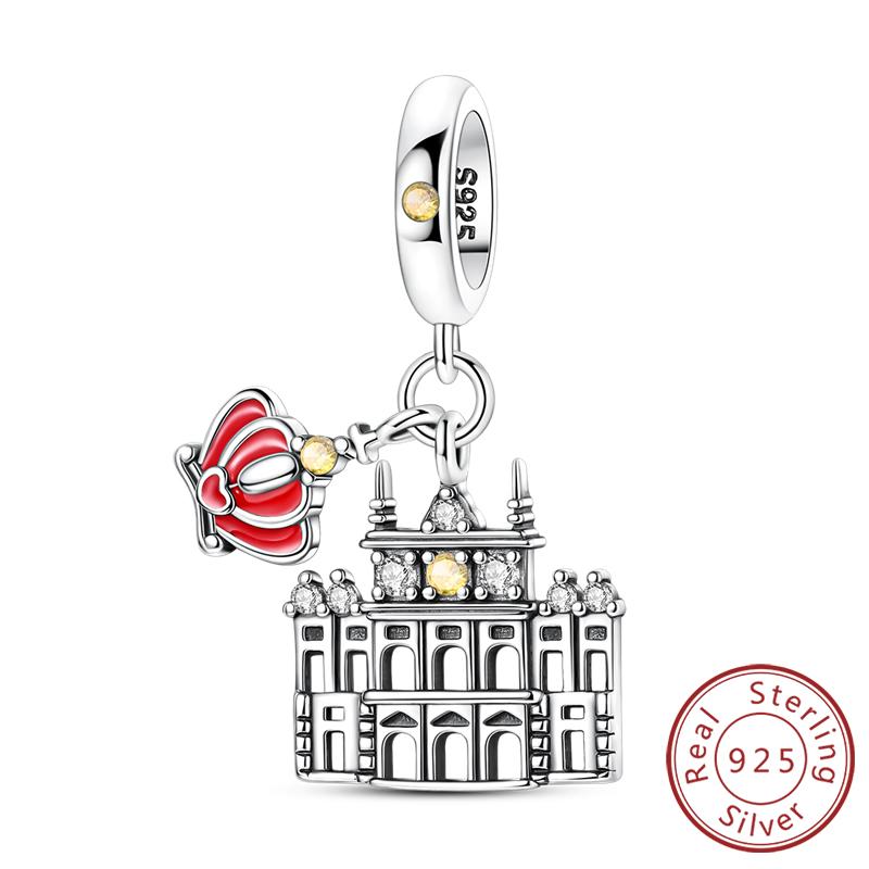 Оригинальные медные шармы-бусины Париж Эйфелева башня Церковь Подвеска Подходит для браслета Бангла Подвеска Женские DIY Ювелирные изделия Подарок