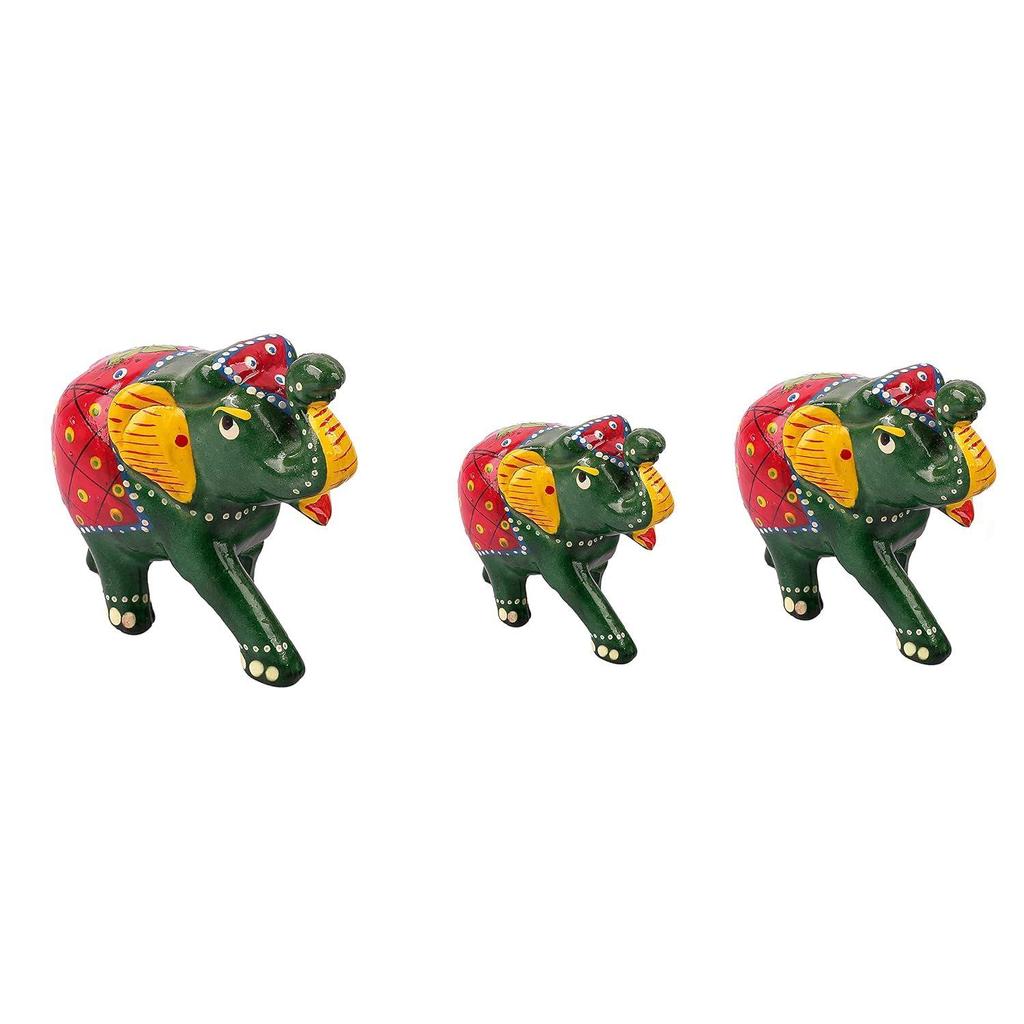 Набор из 3 фигурок слонов ручной работы из папье-маше для домашнего декора и подарков