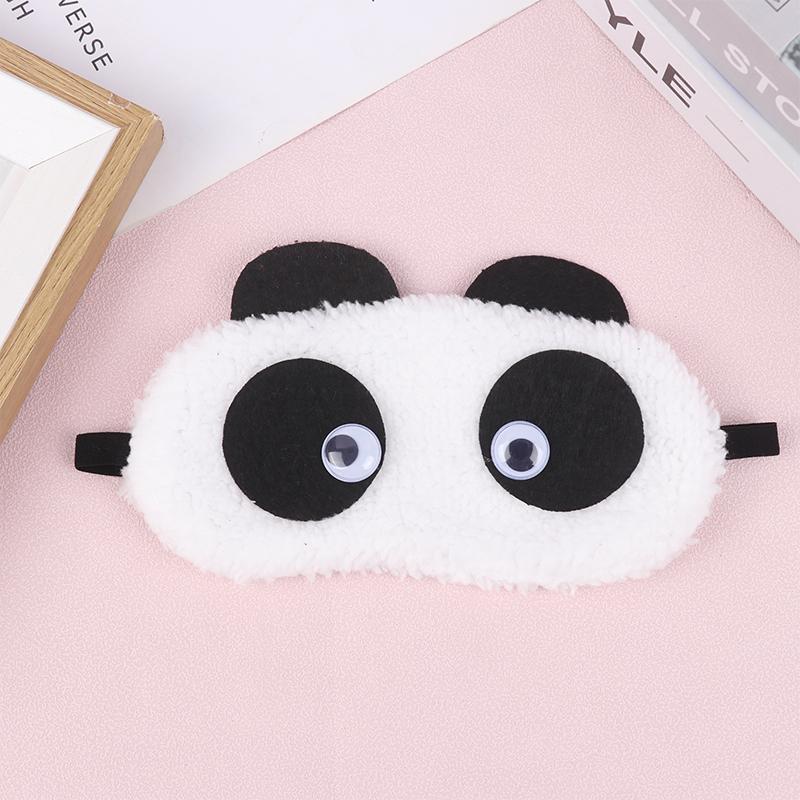 Cute Design Accessories Plush Panda Face Eye Mask Travel Sleeping Soft Eyeshade Portable Sleeping Cover