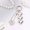 Fashionable Heart Beaded Key Chain Multifunctional Mobile Phone Lanyard Personalized Car Key Accessory Key Ring Bag Pendant