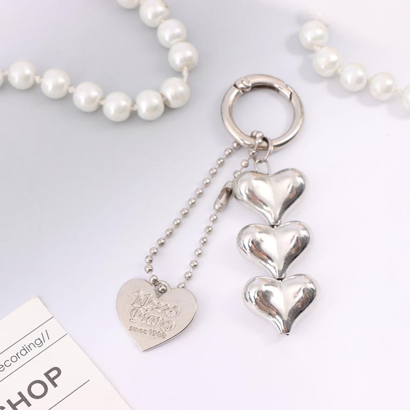 Fashionable Heart Beaded Key Chain Multifunctional Mobile Phone Lanyard Personalized Car Key Accessory Key Ring Bag Pendant