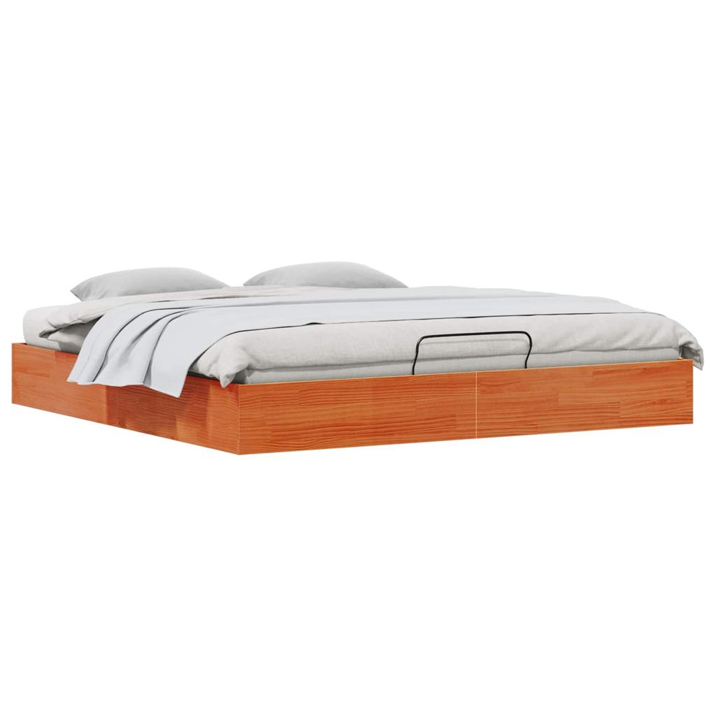 Ottoman Bed Frame with Storage Space Wax Brown 180 x 200 cm
