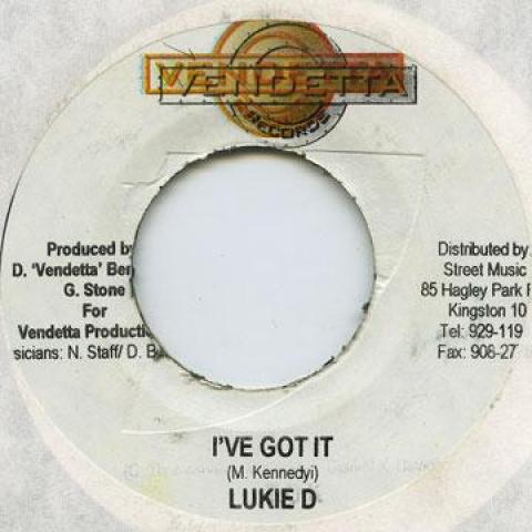 7-дюймовая пластинка LUKIE D / ICE - I've Got It / Longi La La Vendetta 2004 Ямайка Регги, Ска и Даб