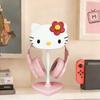 Розовый держатель для наушников Hello Kitty с основанием в виде сердца