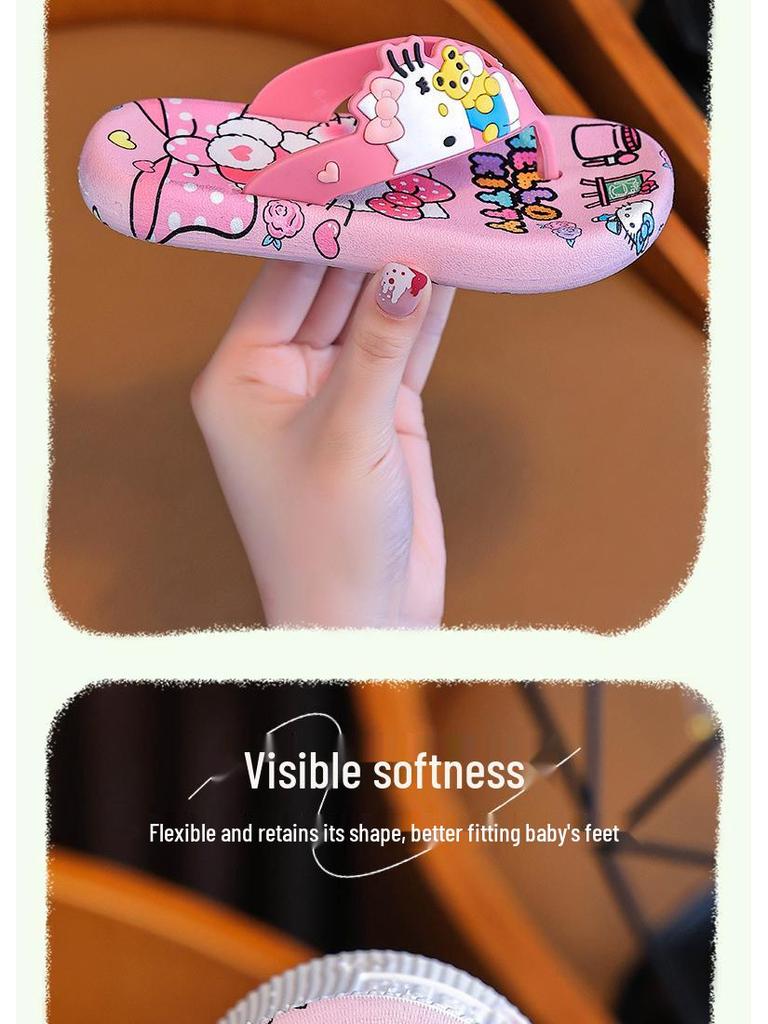 Очаровательные нескользящие шлепанцы для девочек 2-8 лет – Мягкие летние сандалии для дома или пляжа