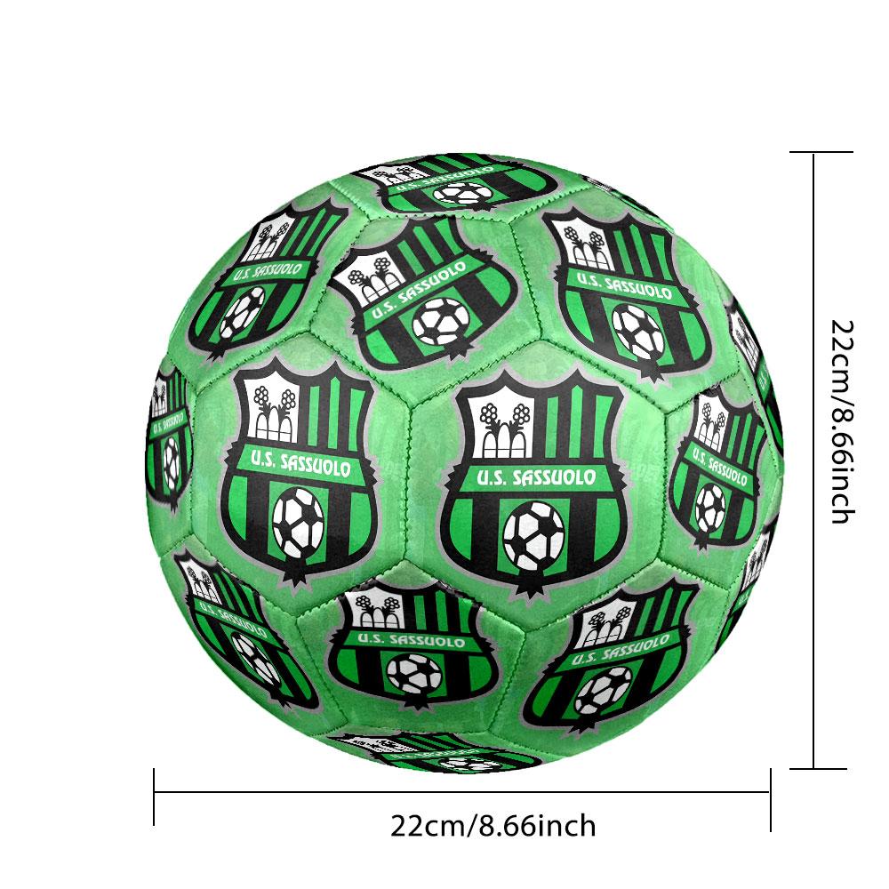 Футбольный мяч Sassuolo FC, размер 5, машинная сшивка, ПВХ, прочный и с высоким отскоком, подходит для всех возрастов, фанатская атрибутика, для матчей и использования на открытом воздухе.