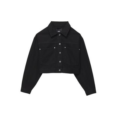 Укороченная куртка Raynes Trucker, однобортная куртка с длинным рукавом и лацканами, женские куртки, черный цвет VN000G8SBLK