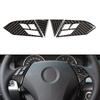 Car Styling Real Carbon Fiber Auto Indoor Steering Wheel Panel Switch Button Frame Cover Trim For BMW 5 Series E60 E61