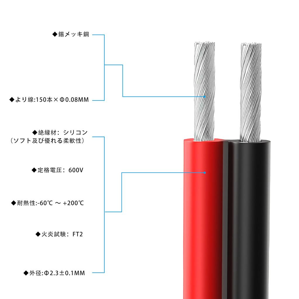 HaerknCbl 18AWG/0.75Sq Electrical Wire Cable, Parallel Silicone Wire, 2 x 20M (20M Black + 20M Red) Hook-Up Wire Kit, Flexible, Tin-Plated Lead Wire,