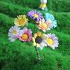 20 Pcs Daisy Bouquet Decoration Mini Faux Flowers White Vase Home Fabric Moss Micro Landscape Bride Bridesmaids Bouquets
