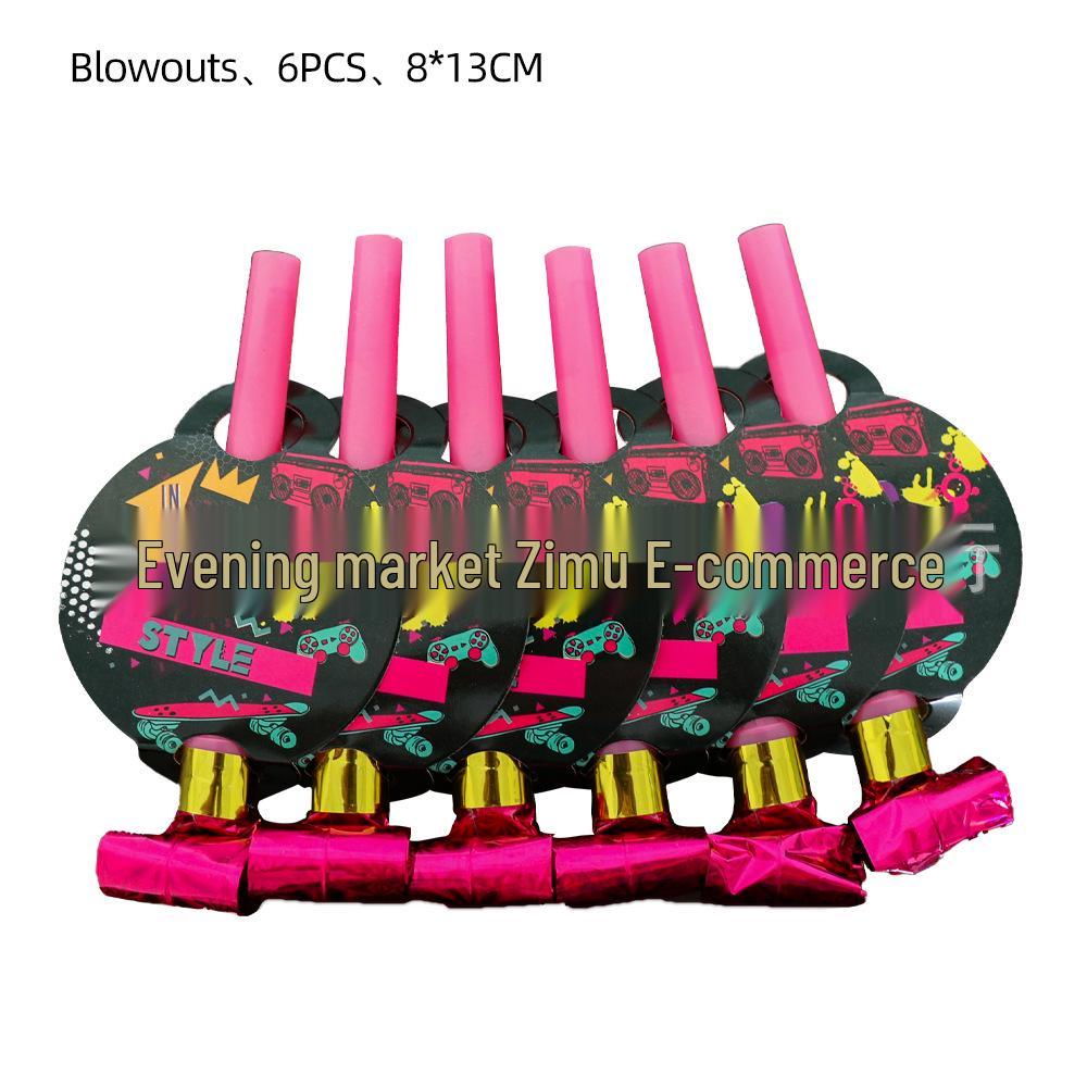 Набор посуды для вечеринки в стиле хип-хоп 90-х: Тарелки, Чашки, Салфетки, Скатерть