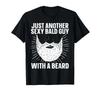 Funny Bald Man Art For Men Boys Facial Hair Bearded Bald Guy T-Shirt