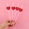 20 шт. Красные бумажные трубочки в форме сердца, одноразовые питьевые трубочки для Дня святого Валентина, свадебные украшения, принадлежности для вечеринки-мальчишника, девичника 2024 г.