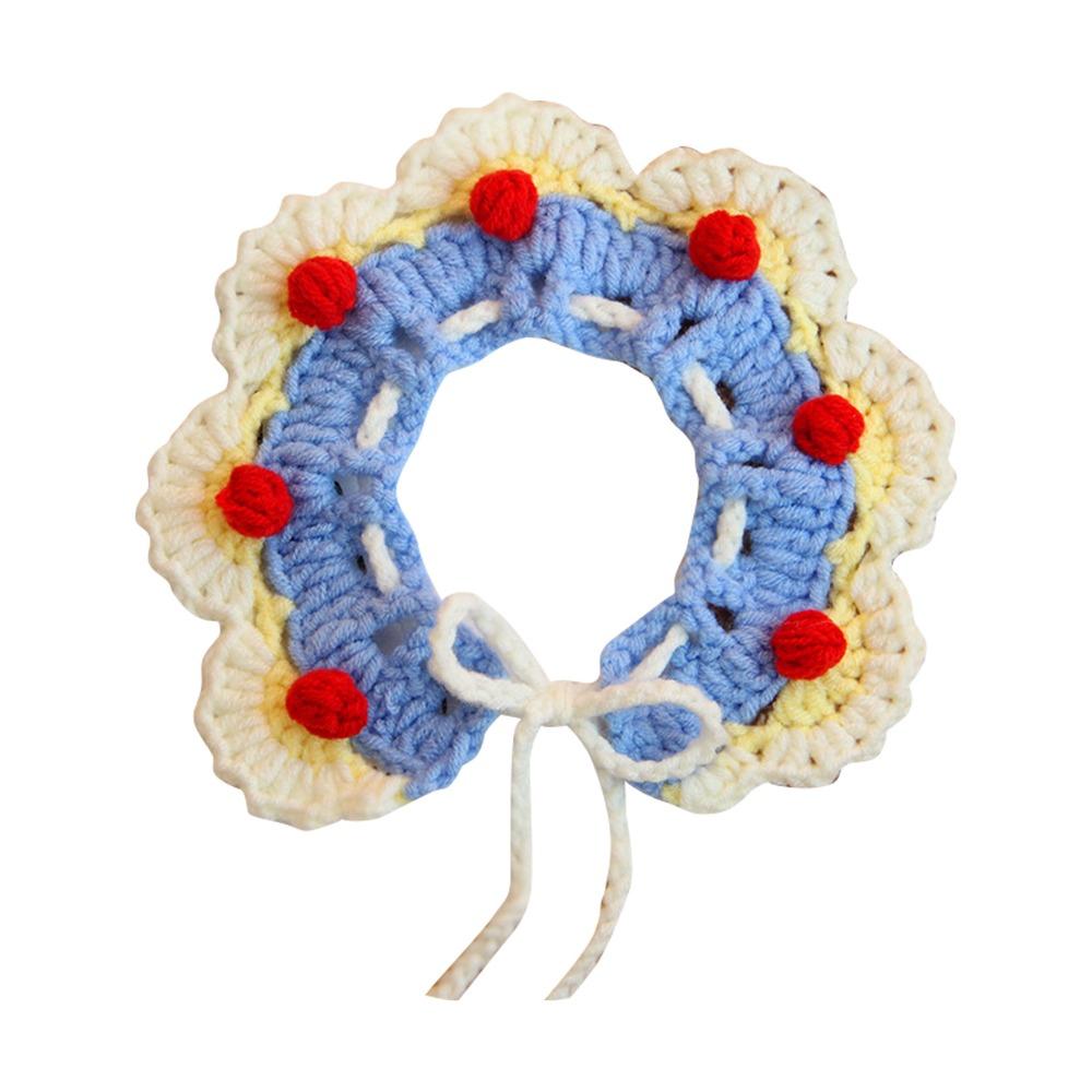 Adjustable Woven Pet Collar Lightweight Crochet Kitten Collar for Cats Small Dogs