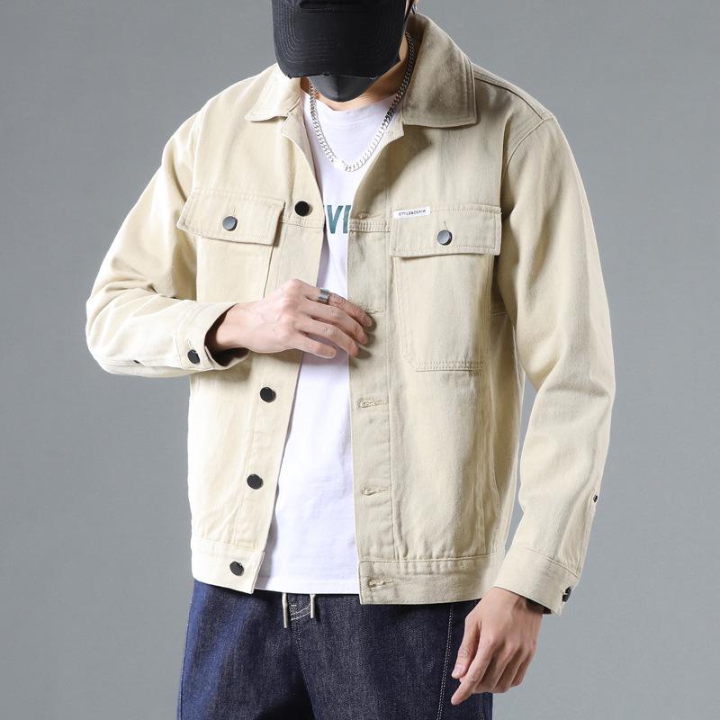 Мужская черная джинсовая куртка - повседневная рабочая одежда на весну и осень